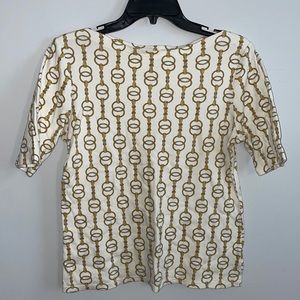 Pima Cotton CharterClub Ring Print Top - Size M